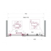 Душевая дверь BelBagno Marino 2 110 см оружейная сталь, прозр.стекло 