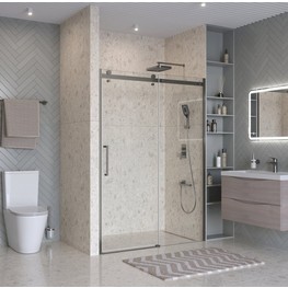 Душевая дверь BelBagno Marino 2 120 см оружейная сталь, прозр.стекло 