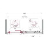 Душевая дверь BelBagno Marino 2 120 см оружейная сталь, прозр.стекло 
