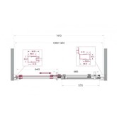 Душевая дверь BelBagno Marino 2 140 см оружейная сталь, прозр.стекло 