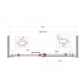 Душевая дверь BelBagno Marino 2 150 см оружейная сталь, прозр.стекло