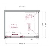 Душевой угол BelBagno Soft Close-1 1000x800 оружейная сталь, прозр.стекло 