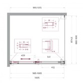 Душевой угол BelBagno Soft Close-1 1000x900 оружейная сталь, прозр.стекло 