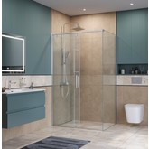Душевой угол BelBagno Soft Close-1 1100x800 хром, прозр.стекло 