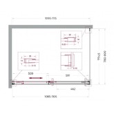 Душевой угол BelBagno Soft Close-1 1100x800 оружейная сталь, прозр.стекло 