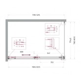 Душевой угол BelBagno Soft Close-1 1200x800 оружейная сталь, прозр.стекло 