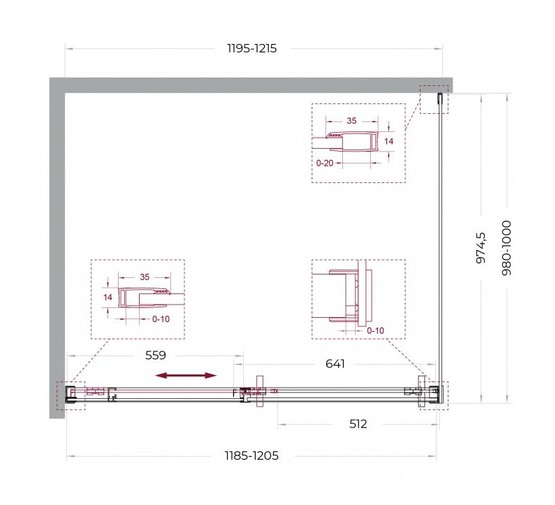 Душевой угол BelBagno Soft Close-1 1200x1000 хром, прозр.стекло 