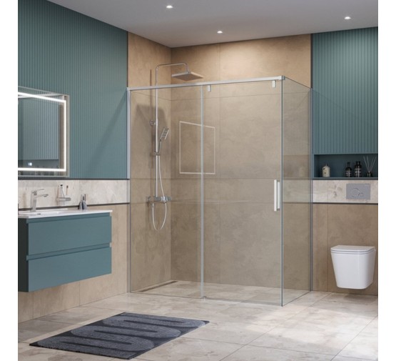 Душевой угол BelBagno Soft Close-1 1300x800 хром, прозр.стекло 