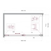 Душевой угол BelBagno Soft Close-1 1400x800 хром, прозр.стекло 