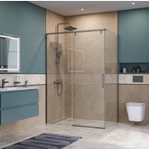 Душевой угол BelBagno Soft Close-1 1400x800 оружейная сталь, прозр.стекло