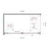 Душевой угол BelBagno Soft Close-1 1500x800 хром, прозр.стекло 