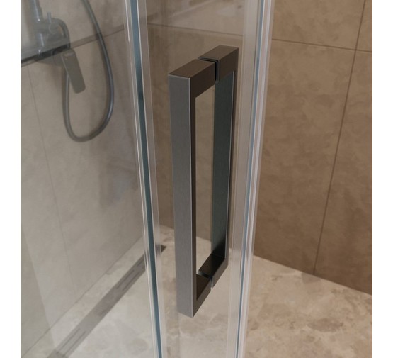 Душевой угол BelBagno Soft Close-1 1600x800 оружейная сталь, прозр.стекло 