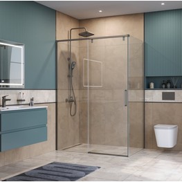 Душевой угол BelBagno Soft Close-1 1600x1000 оружейная сталь, прозр.стекло 