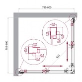 Душевой угол BelBagno Luce A 2 800x800 золото, прозр.стекло 