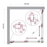 Душевой угол BelBagno Luce A 2 900x900 хром, прозр.стекло 