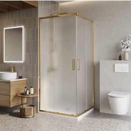 Душевой угол BelBagno Luce A 2 900x900 золото, текстур.стекло 