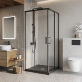 Душевой угол BelBagno Luce A 2 900x900 черный матовый, прозр.стекло 