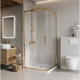 Душевой угол BelBagno Luce A 2 1000x1000 золото, прозр.стекло 