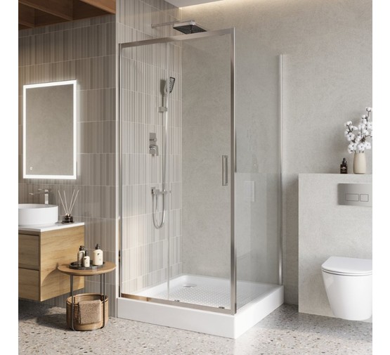 Душевой угол BelBagno Luce A 1 1000x1000 хром, прозр.стекло 