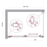 Душевой угол BelBagno Luce AH 1 1100x800 хром, прозр.стекло 