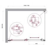 Душевой угол BelBagno Luce AH 1 1100x900 хром, прозр.стекло 