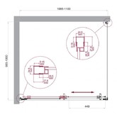 Душевой угол BelBagno Luce AH 1 1100x1000 хром, прозр.стекло 