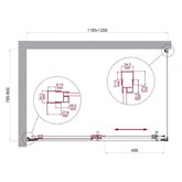 Душевой угол BelBagno Luce AH 1 1200x800 хром, прозр.стекло 