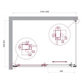 Душевой угол BelBagno Luce AH 1 1200x900 хром, прозр.стекло 