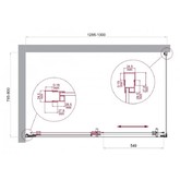 Душевой угол BelBagno Luce AH 1 1300x800 хром, прозр.стекло 