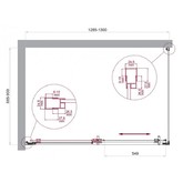 Душевой угол BelBagno Luce AH 1 1300x900 хром, прозр.стекло 