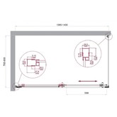 Душевой угол BelBagno Luce AH 1 1400x800 хром, прозр.стекло 
