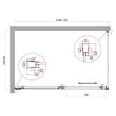 Душевой угол BelBagno Luce AH 1 1400x900 хром, прозр.стекло 