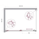 Душевой угол BelBagno Luce AH 1 1400x1000 хром, прозр.стекло 