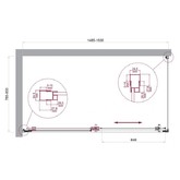 Душевой угол BelBagno Luce AH 1 1500x800 хром, прозр.стекло 