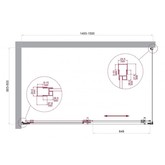 Душевой угол BelBagno Luce AH 1 1500x900 хром, прозр.стекло 