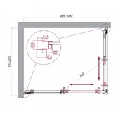 Душевой угол BelBagno Luce AH 2 1000x800 хром, прозр.стекло 