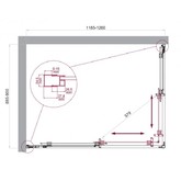 Душевой угол BelBagno Luce AH 2 1200x900 хром, прозр.стекло 