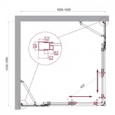 Душевой угол BelBagno Luce A 22 1050x1050 хром, прозр.стекло 