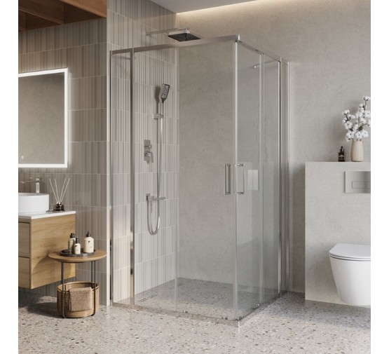 Душевой угол BelBagno Luce A 22 1100x1100 хром, прозр.стекло 