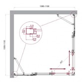 Душевой угол BelBagno Luce A 22 1100x1100 хром, прозр.стекло 