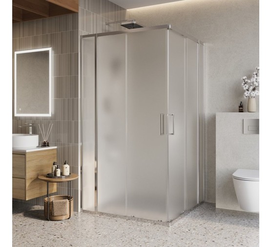 Душевой угол BelBagno Luce A 22 1100x1100 хром, текстур.стекло 