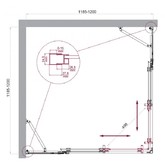 Душевой угол BelBagno Luce A 22 1200x1200 хром, прозр.стекло 