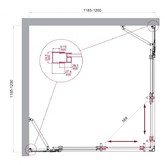 Душевой угол BelBagno Luce A 22 1200x1200 хром, прозр.стекло 