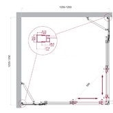 Душевой угол BelBagno Luce A 22 1250x1250 хром, прозр.стекло 