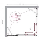 Душевой угол BelBagno Luce AH 22 1100x1000 хром, прозр.стекло