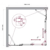 Душевой угол BelBagno Luce AH 22 1100x1050 хром, прозр.стекло 