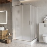 Душевой угол BelBagno Luce AH 22 1200x1000 хром, текстур.стекло