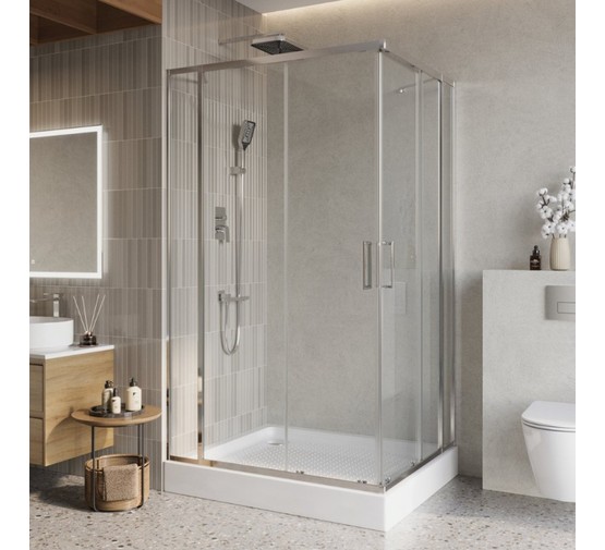 Душевой угол BelBagno Luce AH 22 1200x1100 хром, прозр.стекло 