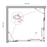 Душевой угол BelBagno Luce AH 22 1200x1100 хром, прозр.стекло 