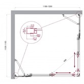 Душевой угол BelBagno Luce AH 22 1200x1150 хром, прозр.стекло 